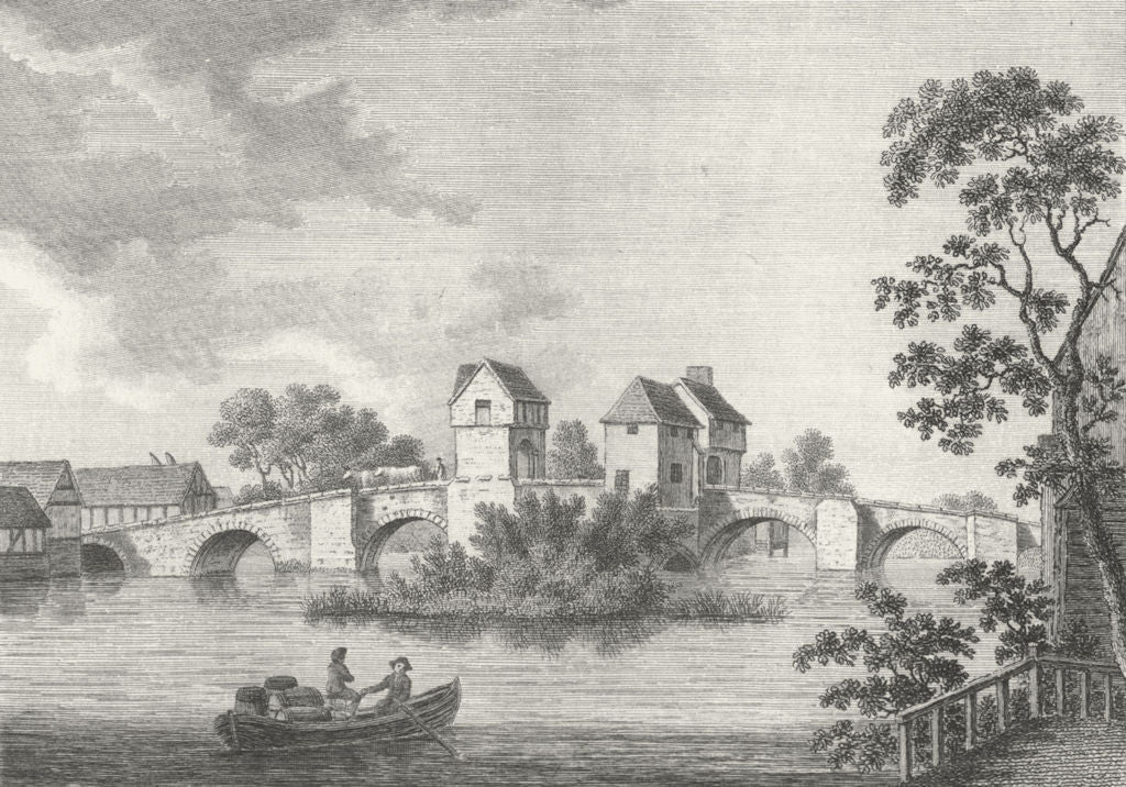 BEDS. Bedford bridge. Grose 1783 old antique vintage print picture